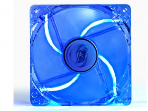 Вентилятор DEEPCOOL Xfan 120L/B 120x120x25мм ( пит. от мат.платы и БП, прозрачный, синяя подсветка , 1300об/мин)  Retail blister фото №1167