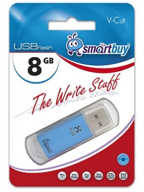Память Flash USB 08 Gb Smart Buy V-Cut Blue фото №1183
