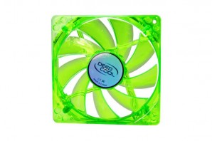 Вентилятор DEEPCOOL Xfan 120U G/B 120x120x25мм  (пит. от мат.платы и БП, зеленый, синяя подсветка ,1300об/мин)   Retail blister фото №1232
