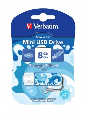 Память Flash USB 08 Gb Verbatim Mini Elements Edition Water фото №1279