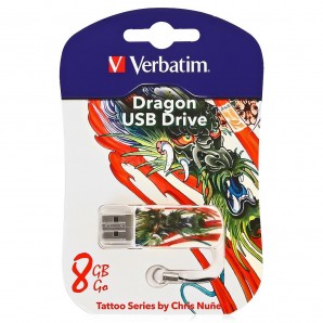 Память Flash USB 08 Gb Verbatim Mini Tattoo Edition Dragon фото №1327