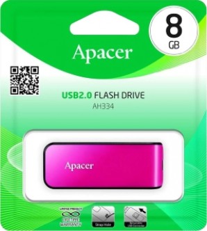 Память Flash USB 08 GB Apacer AH334 Pink фото №1436