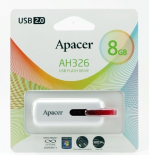 Память Flash USB 08 Gb Apacer AH326 White фото №1582