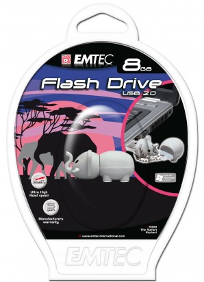 Память Flash USB 08 GB Emtec M323, USB 2.0, Фигурка Elephant фото №1604