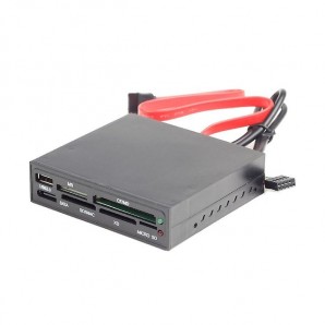 Устройство чтения карт памяти 3.5" Gembird FDI2-ALLIN1S-02-B , черный, USB2.0+SATA+5 разъемов для карт памяти (SD/SDHC, XD, MS, T-Flash, CF) фото №1643