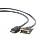 Кабель DisplayPort-DVI Gembird/Cablexpert CC-DPM-DVIM-3M, 3м, 20M/19M, черный, экран, пакет фото №2910