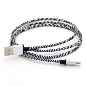 Кабель USB -Am/microB 5p 1.2м Smartbuy хлопок+металл. конн-р, белый (iK-12met white) фото №3270