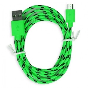 Кабель USB -Am/microB 5p 1.2м Smartbuy нейлон зеленый (iK-12n green) фото №3310