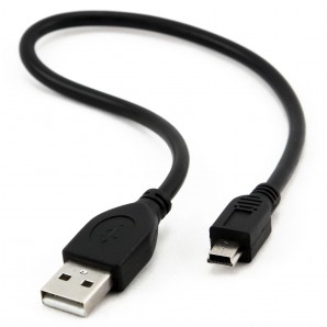 Кабель USB -Am/miniB 5p 0.3м, экран, черный, CCP-USB2-AM5P-1 фото №3372