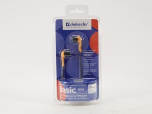 Наушники Defender Basic 604 Orange Для MP3, кабель 1,1 м фото №3380