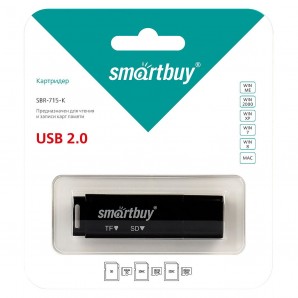 Устройство чтения карт памяти Smartbuy (SBR-715-K) (SD, microSD) черный фото №3940