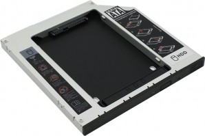 Шасси для 2.5" SATA HDD aлюминий для установки в SATA отсек привода ноутбука Slim(9.5мм) фото №5071