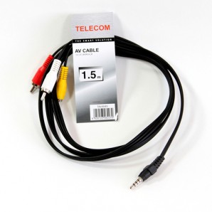 Аудиокабель соединительный Telecom <TAV4545-1.5M> 3.5 Jack (M)/3 RCA (M), 1.5m фото №5772
