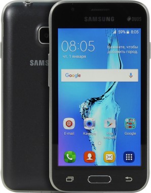 Смартфон Samsung SM-J105 Galaxy J1 mini (2016) 8Gb черный моноблок 3G 2Sim 4" 480x800 And5.1 5Mpix Wi фото №6041