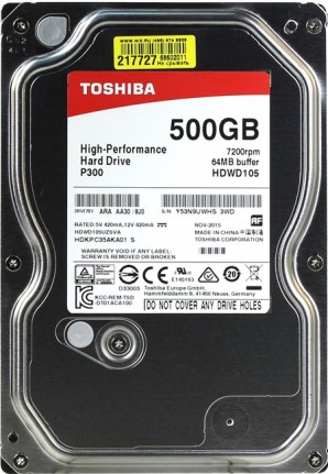 Жёсткий диск TOSHIBA 500Gb HDWD105UZSVA (7200rpm) 64Mb SATA-III фото №6409