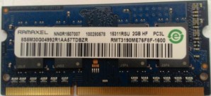 Память SO-DIMM DDRL III 02Gb PC1600 RAMAXEL RMT3190ME76F8F-1600 1.35V фото №6748