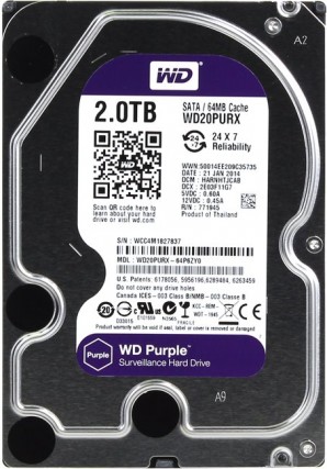 Жёсткий диск WD 2000Gb WD20PURX 64Mb SATA III Caviar Purple фото №6881