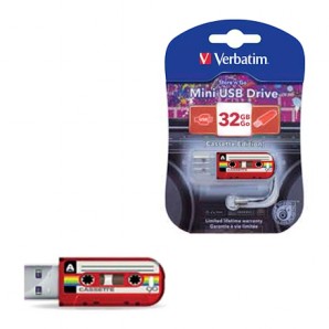 Память Flash USB 32 Gb Verbatim Mini Cassette Edition Red фото №7017
