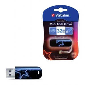 Память Flash USB 32 Gb Verbatim Mini Neon Edition Blue фото №7020