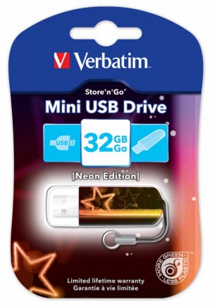Память Flash USB 32 Gb Verbatim Mini Neon Edition Orange фото №7021