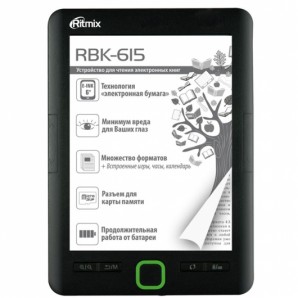 Электронная книга  RITMIX RBK-615 E-ink 4Gb черный фото №7112