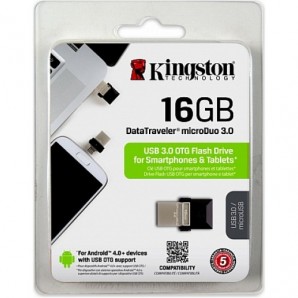 Память Flash USB 16 Gb Kingston OTG  (USB/microUSB) (DTDUO3/16GB) USB 3.0 фото №7326