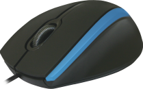 Мышь Defender MM-340 Optimum черный+синий,3кнопки,1000dpi фото №7586