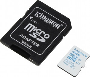 Память MicroSDHC 016Gb Kingston Class10 с адаптером for Action Cam 90/45MB/s (SDCAC/16GB) фото №7655