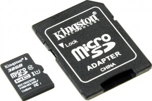 Память MicroSDHC 032Gb Kingston Class10 UHS-I G2 с адаптером SD (SDC10G2/32GB) фото №7682