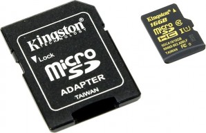 Память MicroSDHC 016Gb Kingston Class10 UHS-I U1 с адаптером SD (SDCA10/16GB) фото №7969