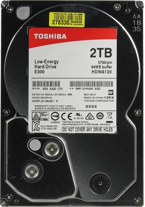Жёсткий диск TOSHIBA 2000Gb E300 HDWA120UZSVA (5700rpm) 64Mb SATA-III Low-Energy фото №8083