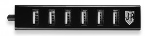 Разветвитель Jet.A JA-UH17, чёрный (7 x USB 2.0, Hot Plug, с питанием по Y-образному кабелю USB) фото №8278