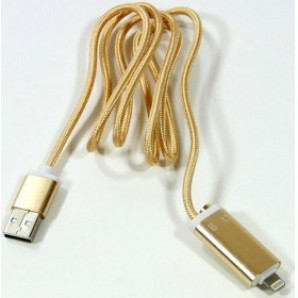 Кабель Telecom USB - 8-pin для Apple, для наушников 3,5 мм и зарядки <TA12858-G> Gold фото №8889