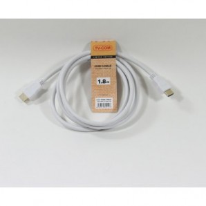 Кабель HDMI-HDMI <01.8м> TV-COM, белый, позолоченные контакты <CG150SW-1.8M> фото №9498