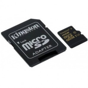 Память MicroSDHC 016Gb Kingston Class10 UHS-I(U3) Gold Series с адаптером SD (SDCG/16GB) фото №9572