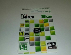 Память MicroSDHC 008Gb Mirex class 10 (с адаптером SD) фото №10443