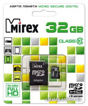 Память MicroSDHC 032Gb Mirex Class10 с адаптером фото №10998