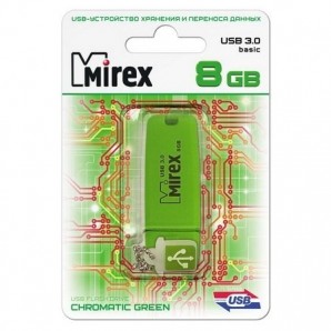 Память Flash USB 08 Gb Mirex CHROMATIC GREEN USB 3.0 фото №11165