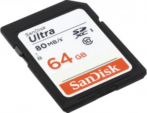 Память SDXC Card 064 Gb SanDisk Class10 Ultra UHS-I 80MB/s (SDSDUNC-064G-GN6IN) фото №11253