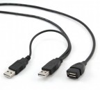 Кабель удлинитель USB AM/AF 1.8m Gembird CCP-USB22-AMAF-6 2xAM/AF, экран, черный фото №11729