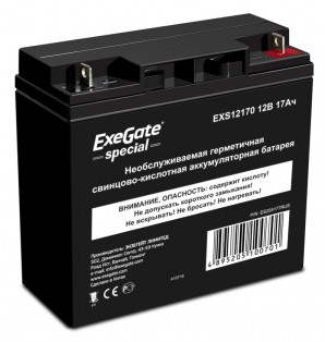 Аккумулятор Exegate Special EXS12170, 12В 17Ач, клеммы под болт M5 ( B1) фото №12244