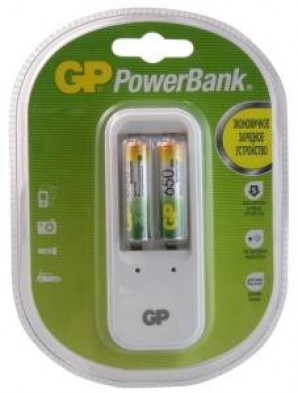 Зарядное устройство + аккумуляторы GP PowerBank PB410GS65 AAA 650mAh (2шт) фото №12272