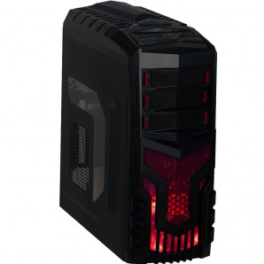 Корпус Exegate EVO-8204 Black-Red light, ATX, <без БП>, с окном, 1*USB+1*USB3.0, Audio фото №12361