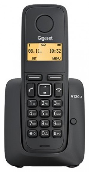 Телефон беспроводной Gigaset A120A DECT черный автооветчик АОН фото №12634