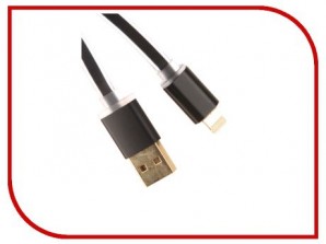 Кабель ACD USB - 8-pin для Apple, длина 1м, кожа, черный (ACD-U926-P5B) фото №12742