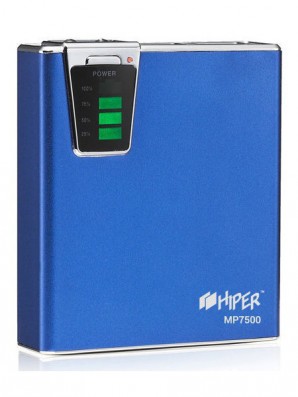 Внешний аккумулятор HIPER MP7500 Li-Ion 7500mAh 2.1A+1A синий 2xUSB фото №12750