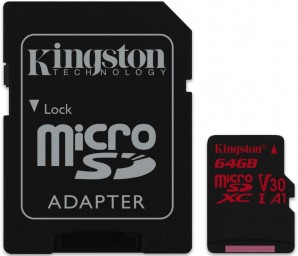 Память MicroSDXC 064GB Kingston Class10 Canvas React cl10 100R/80W U3 UHS-I V30 с адапт.(SDCR/64GB) фото №12886
