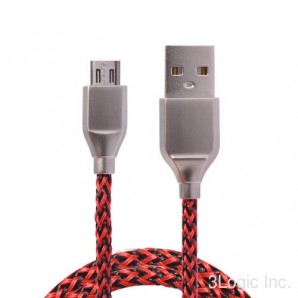 Кабель ACD USB - MicroUSB Нейлон, 1м, красно-черный (ACD-U927-M1R) фото №13064