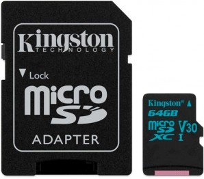 Память MicroSDXC 064GB Kingston Class10 UHS-I(U3) Canvas GO! 90R/45W V30 c адапт. (SDCG2/64GB) фото №13223