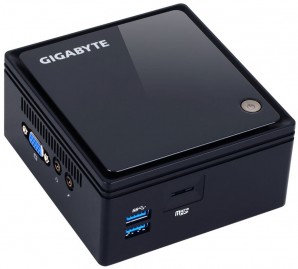 Неттоп Gigabyte BRIX GB-BACE-3000, Celeron N3000, 1 DDR3L SO-DIMM 0Gb, 2.5"HDD 0Gb, Wi-Fi, Bluetooth, GLAN, HDMI + D-SUB, USB3.0, NO OS, Black фото №13747